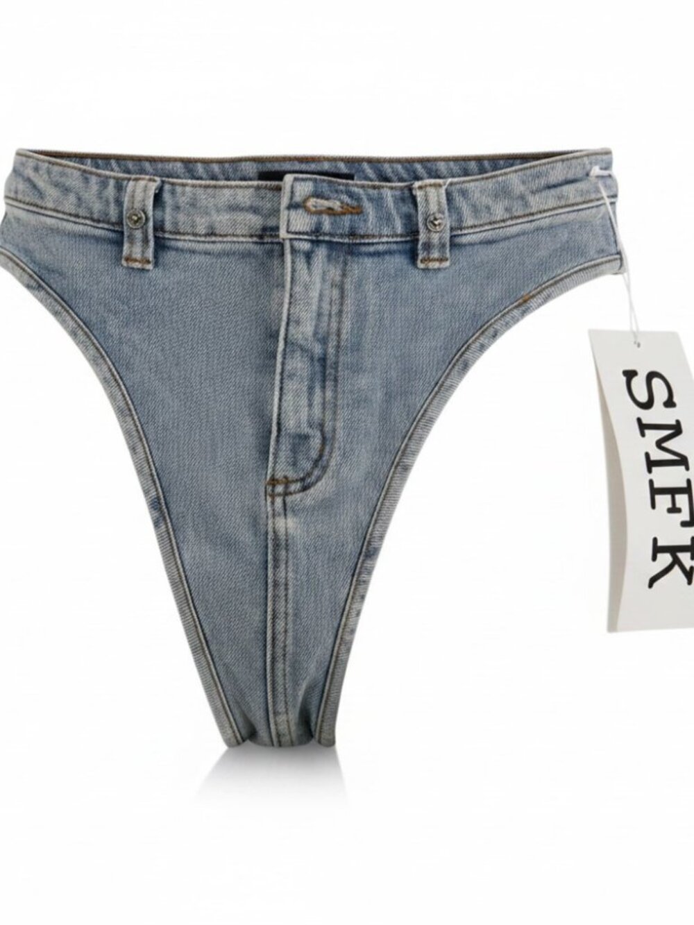 SMFK Blue Denim Cotton Jean Bikini Bottom Women's S NWT